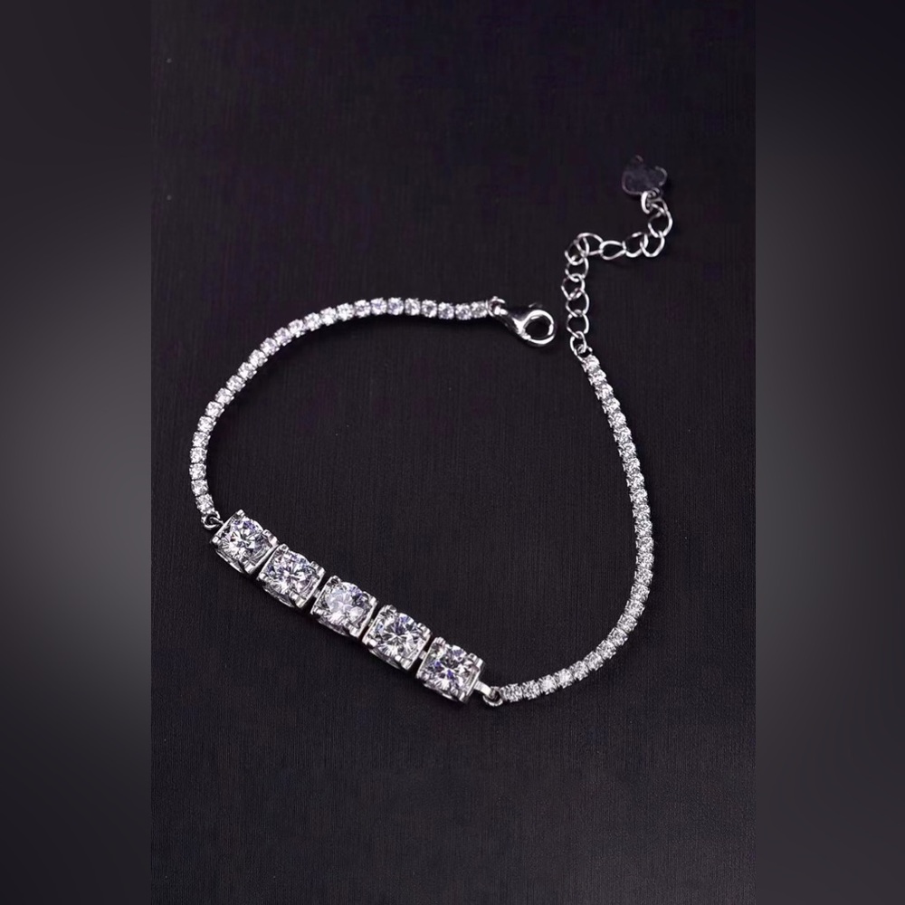 5 Carat Moissanite Lobster Clasp Bracelet